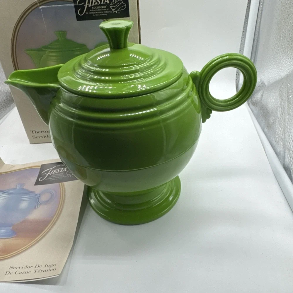 Fiesta Vintage Thermal Gravy Sauce Teapot Shamrock Green Homer Laughlin 2 Cup